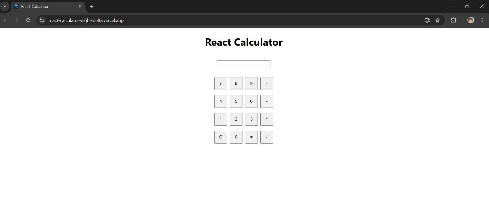 React Calculator project image