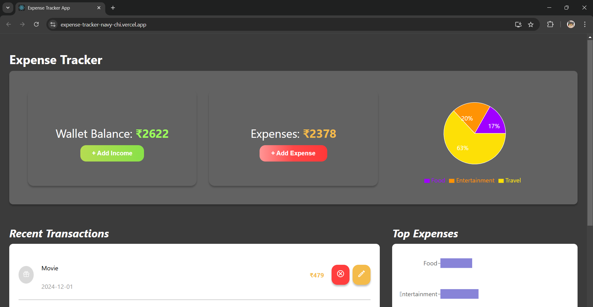 Expense Tracker project image